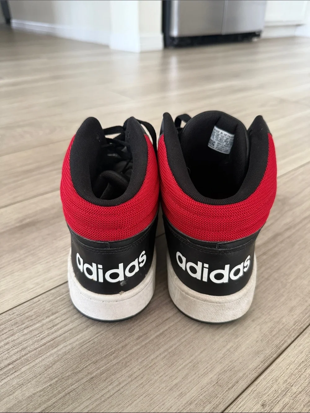 Adidas Men’s Hoops 2.0 Mid Sneakers red/black size 12
